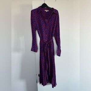 Bright Blue and Red Boden “Kate” Shirt Dress, size 16-18 R